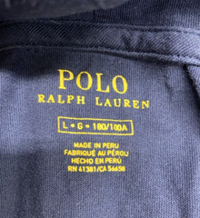 Polo Ralph Lauren Men’s Long Sleeve Hooded Tee Shirt Large Navy Spell Out