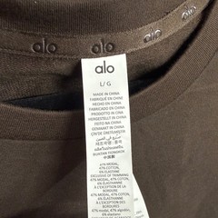 Alo Yoga Oversized Heavyweight T-Shirt Espresso Brown Modal Cotton Blend Large