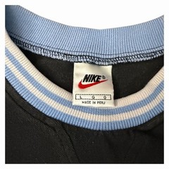 Vintage 90s Nike Embroidered Swoosh Logo Ringer T-Shirt Mens Large two Tone Blue
