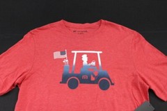 NWT Travis Mathew Men’s Plege to Beer Golf Cart Uncle Sam Shirt sz Small