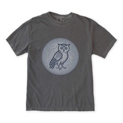 Mosaic Owl T-Shirt | Geometric Blue Grey Wisdom Graphic Tee | Comfort Colors