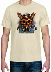 Adult DryBlend® T-Shirt – ( EAGLE SKULL RIDES – BIKER / CHOPPER)