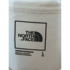 EUCThe North Face Men’s White Long Sleeve Logo Shirt with Black Print Size L