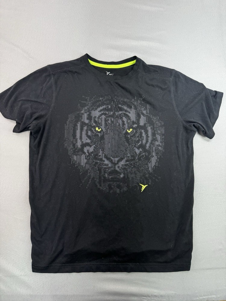 Old Navy Active Tiger Face Mens T Shirt Size Small Black Graphic Print