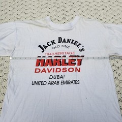 Vtg Harley Davidson Jack Daniels Dubai UAE Graphic Motorcycle T Shirt White