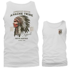 Vintage Apache Tribe Native American Chief Heritage Tank Top