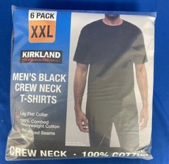 Kirkland Signature Men’s Crew Neck 6-Pack T-Shirts – Choose Color & Size – NEW