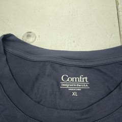 Comfrt Shirt Mens XL Blue Rayon Spandex Soft Stretch Tagless Crew Neck Tee