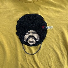 Vintage Club TMO Japan Shirt Mens Large Yellow Afro Graphic Two Tone Tee 90s