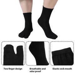 6 Pairs Flip Flop Socks, Elastic Tabi Split Toe Socks Wicking Cotton Socks No