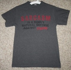 Small Sarcasm Crewneck Tee T-Shirt Delta Pro Weight Solid Graphic Cotton 1488