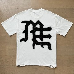 Mixed Emotion Retro Beaded Letter Design Loose Casual T-Shirt