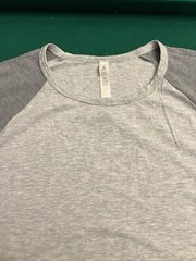 Lululemon Shirt Men XXL Grey Bodhi Short Sleeve Heathered Grey Raglan Two Tone