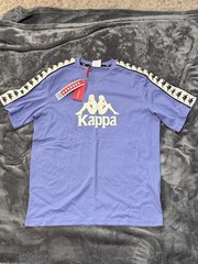 Mens Retro Vintage Kappa Soccer T-shirt Lilac Purple Size XL Extra Large Tags