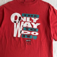 Vintage 90s Levi’s 501 “The Only Way To Do It” Red T-Shirt Size Medium