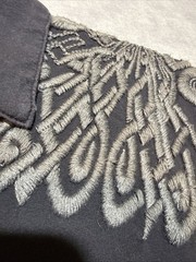 Gypsy 05 Embroidered Black Pullover Button Long Sleeve Small Made In USA-919