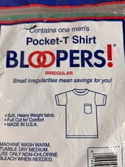 Vintage 1994 Bloopers Pocket T-Shirt Size 2XL Green Made In USA Irregular