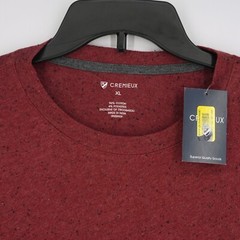 Cremieux Men’s Long-Sleeve Shirt Crew Neck XL Red Black Specks NWT