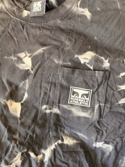 Obey Russell Athletic Black-And-White All Over Print T-Shirt Logo Tag Sz L
