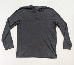 Croft & Barrow Men’s Henley Long Sleeve T-Shirt Size M Gray Classic