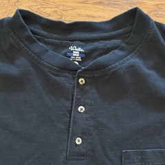 Walls Work Wear Men’s Black Henley Short Sleeve Pocket Cotton Knit T-Shirt XXL
