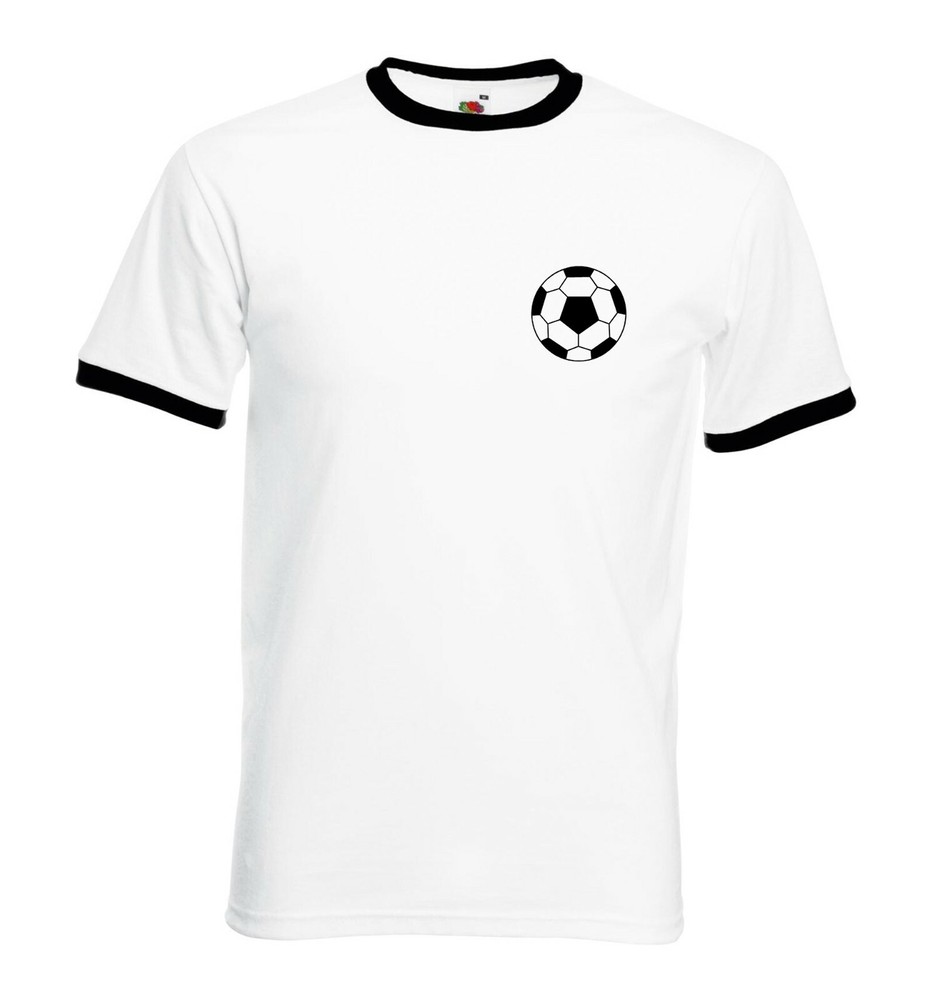 Football Ringer T-Shirt. Slim fit Soccer ball Tee.