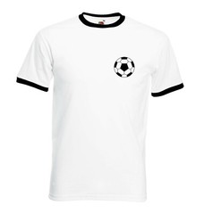 Football Ringer T-Shirt. Slim fit Soccer ball Tee.