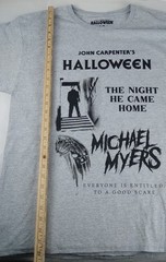 John Carpenter’s Halloween Michael Myers He Came Home Men’s L T-Shirt Gray Short
