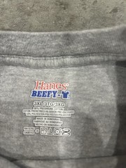 Hanes Beefy-T Men’s Gray Logo Graphic Crew Neck Short Sleeve T-Shirt Size 3XL