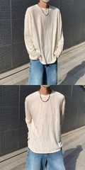 Men’s Distressed Long Sleeve T-Shirt Harajuku Aesthetic Ripped Pullover Top