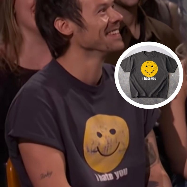 Distressed Smiley Face I Hate You Funny Harry Meme T Shirt