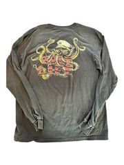 Salt Life Black “Underwater Alien” Long Sleeve T-Shirt Men’s L Octopus Captain