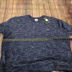 Greg Norman T-Shirt Mens 3XL Navy Scattered Shark Print Golf Dadcore Coastal