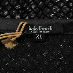 Italo Ferretti NWT Semi Sheer Velvet Mesh T-Shirt Size XL In Black