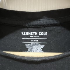 Kenneth Cole New York Men’s Black/Gray Colorblock Logo Crew Neck T-Shirt L