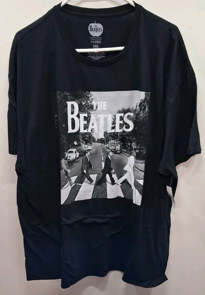 The Beatles Abbey Road Graphic T-Shirt Mens 2XL Black Hybrid Apparel Cotton NWT