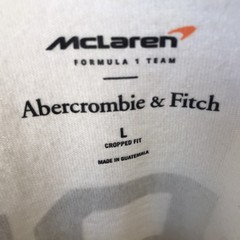 Abercrombie & Fitch McLaren F1 Lando Norris LN4 Cropped T-Shirt White Large