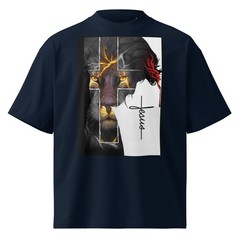 Unisex organic oversized high neck t-shirt