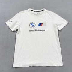 Puma BMW Motorsport Shirt Mens Large White M Logo Racing Graphic Tee Car