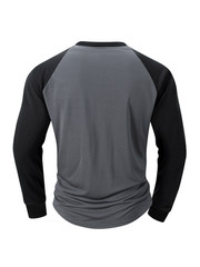 Mens Contrast Baseball Long Sleeve T Shirt Casual ToP 4 Colours UK