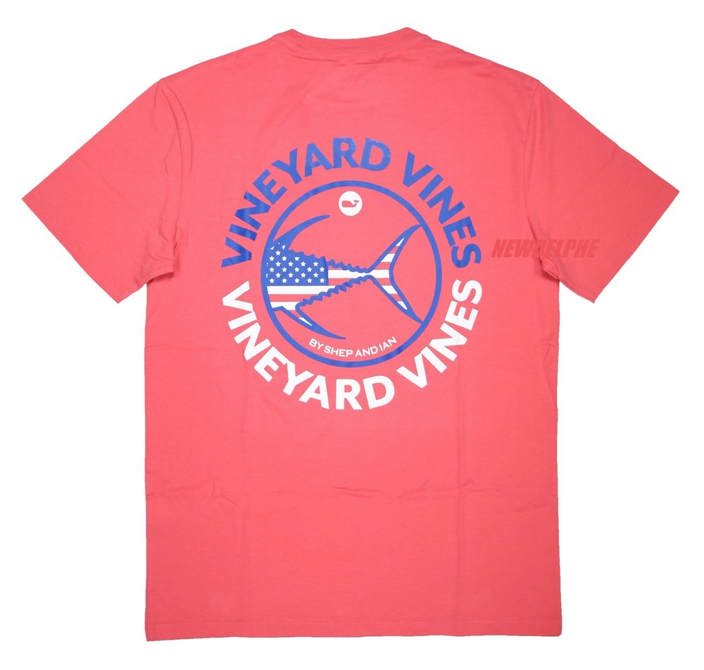 NWT Vineyard Vines Men SS Whale Pocket Crew T-Shirt Tee “TUNA USA EDITION”