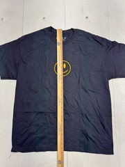 He Would Love First Solid Black Smiley Face Short Sleeve T shirt Mens Size XL
