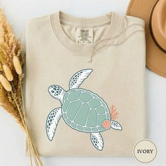 Line Art Sea Turtle Ocean Comfort Tee