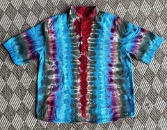Custom Tie Dye On JMIERR Henley Shirt Size Large