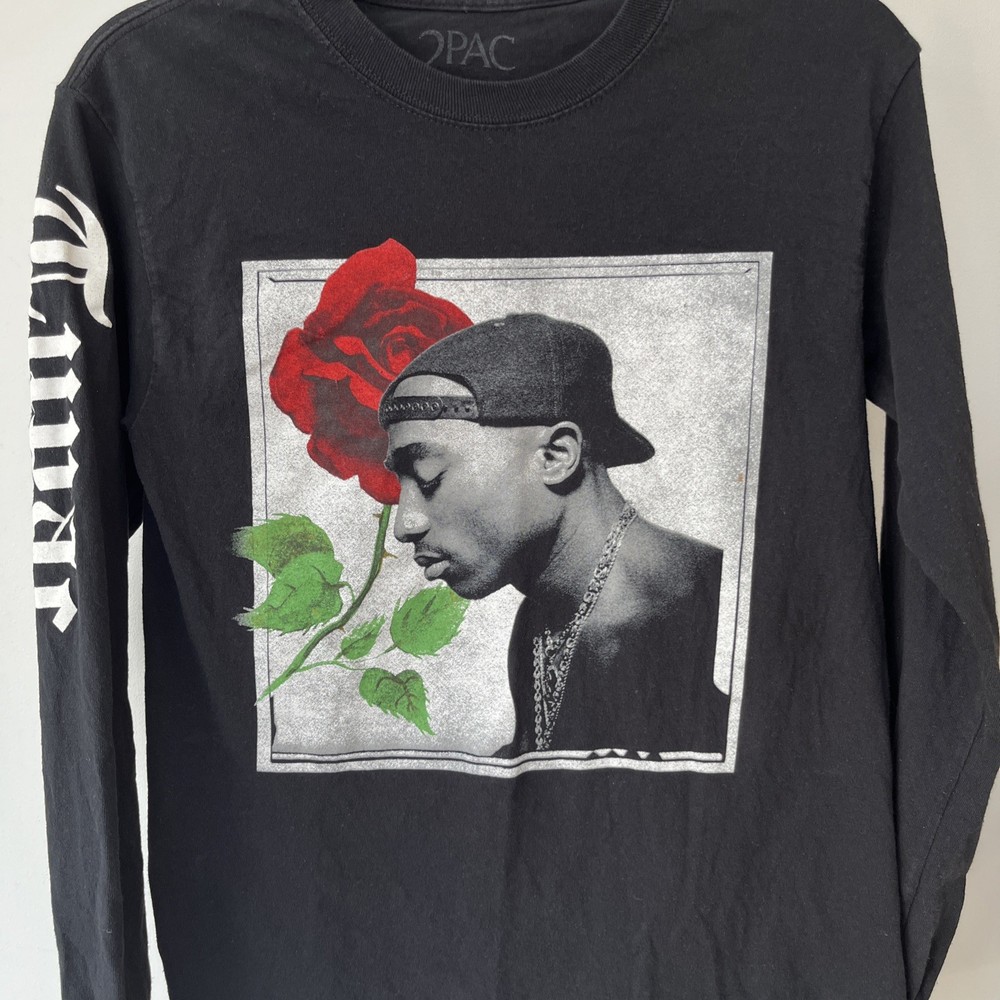 Tupac Shakur Official Merchandise- Long sleeve T-Shirt- Size S-Black
