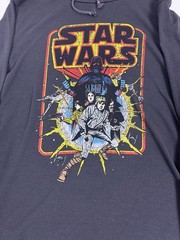 Star Wars Shirt Mens XL Dark Grey Long Sleeve Cowl Neck Darth Vader Graphic Tee