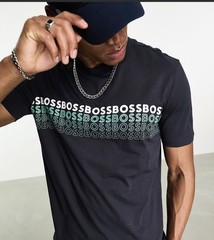 BOSS Athleisure Men’s dark blue Crew Neck Pullover Logo Graphic Sweatshirt L