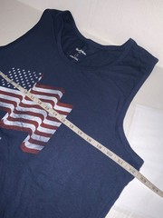 tank top NAVY Blue USA flag print Soft feel Goodfellow Cotton Blend LARGE size