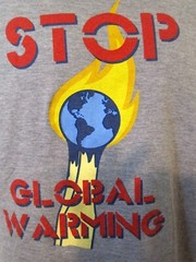 Stop Global Warming T Shirt Sz M Earth Gray Common Threads for Common Causes