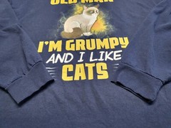 Grumpy Cat T Shirt 2XL Im A Simple Old Man Long Sleeve Grandpacore Cotton